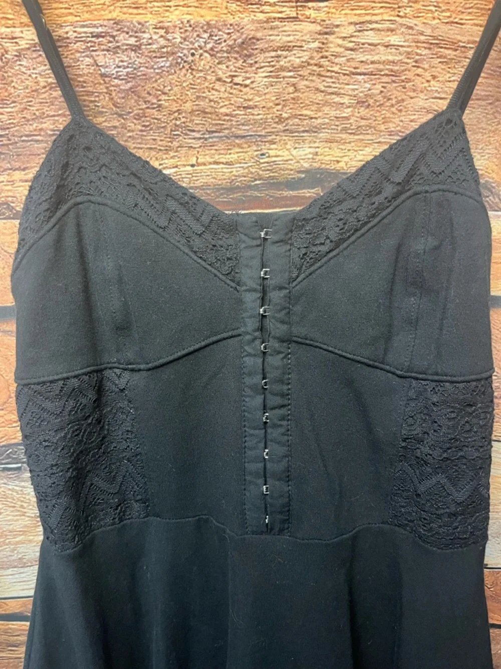 Aeropostale Black Mini Skater Dress with Spaghetti Straps (195) - Picture 4 of 13